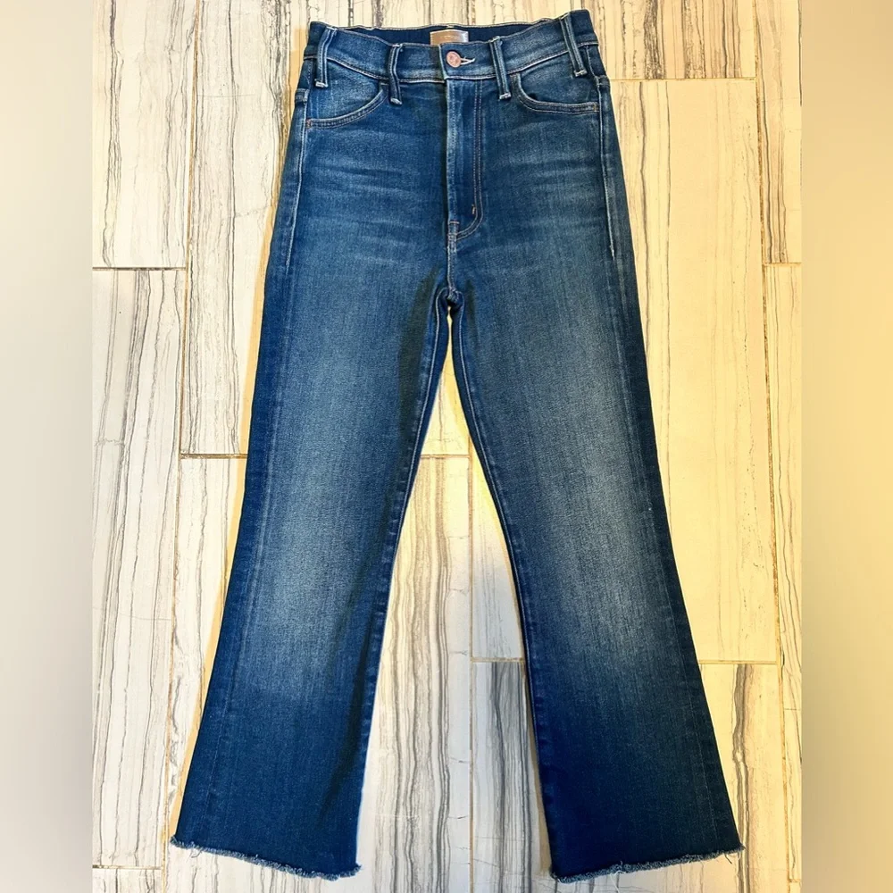 MOTHER The Hustler Ankle Fray in Home Movies High Rise Cropped Flare Jeans - Picture 4 of 16